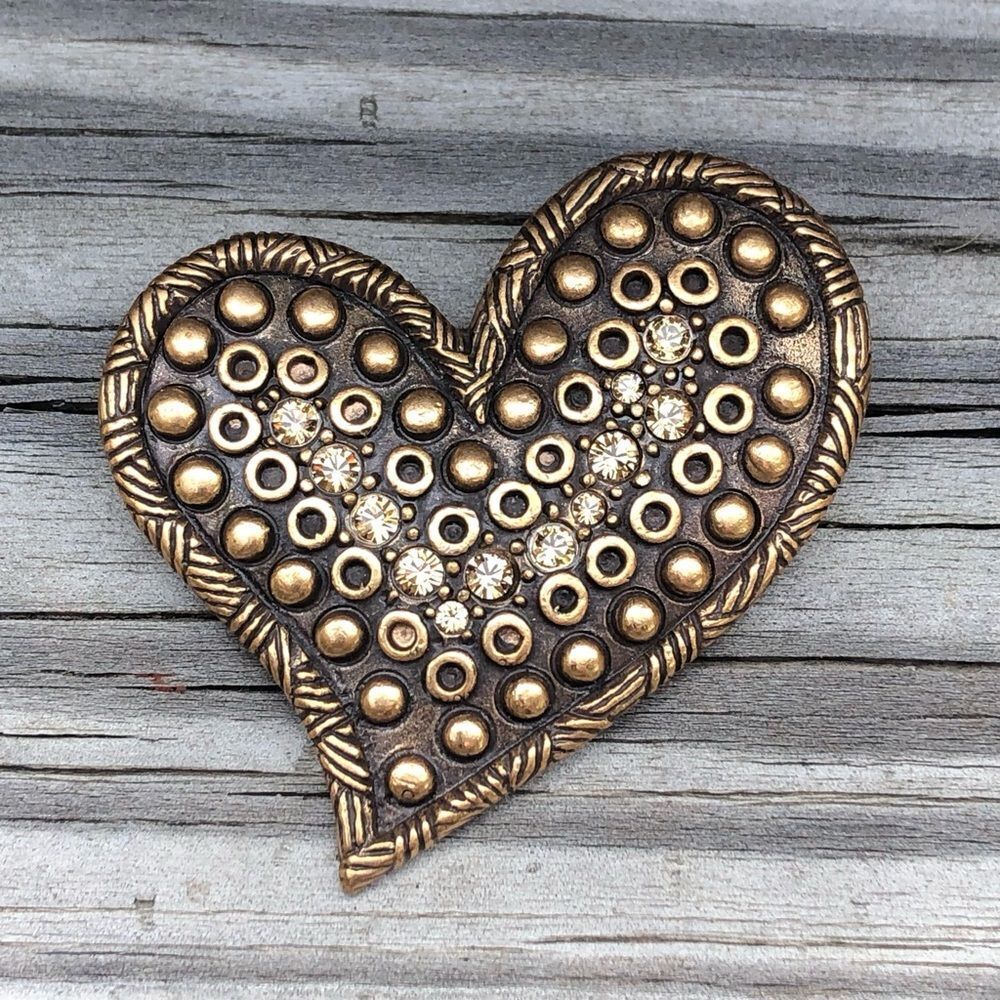 Chico’s | Heart Shaped Brooch | Copper Tone | 2” Width